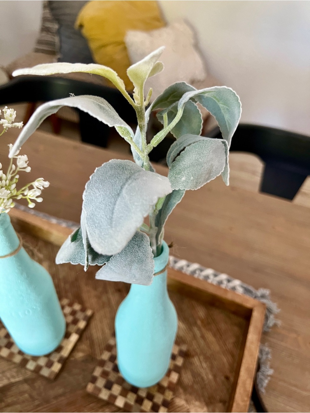 Handmade Faux Stoneware Bottle Centerpiece Set of 3 (Florals Included) - Picture 5 of 7